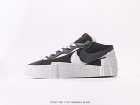 耐克SACAI x Nike Blazer Low解构低帮休闲运动板鞋DD1877-002男女鞋