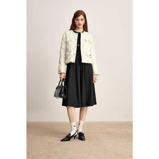 【商场同款】诗凡黎圆领小香风羽绒服2024冬新款短款女3FA680251R 商品图1