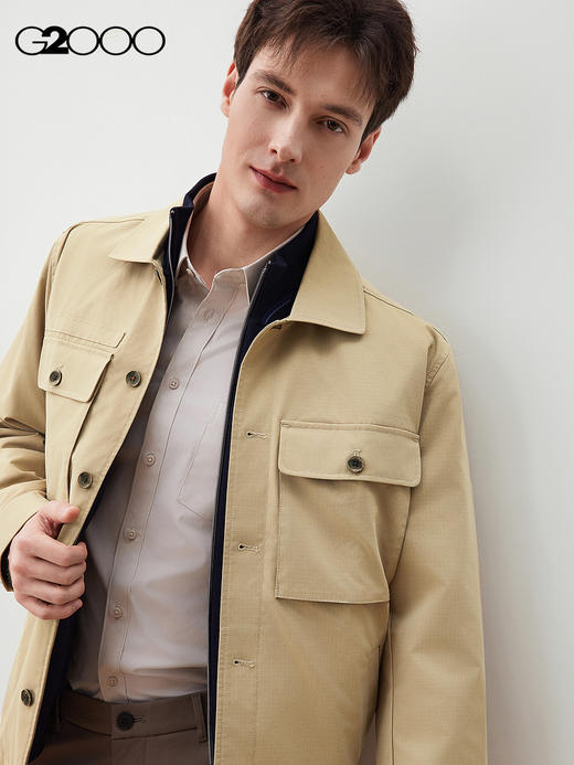 G2000【工装风/商场新款】男装FW25垂感顺滑时尚百搭休闲夹克外套56182064 商品图3