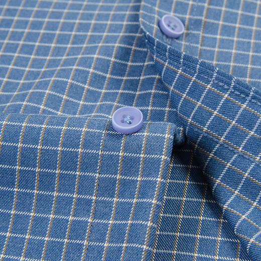 罗蒙春秋长袖格子衬衫男士亲肤柔软商务风气质上班通勤男士衬衣 商品图6