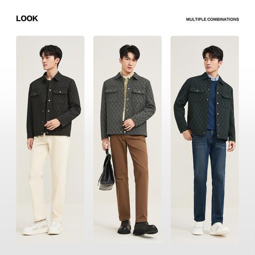 【提花工装茄克】柒牌夹克秋冬新款爸爸干部商务防风外套休闲男装129K70860 商品图2