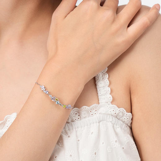 卡蒂罗/KADER 彩虹心语手链 多巴胺系列 小众原创设计气质轻奢ins风简约优雅日常通勤百搭可调节拼接链 商品图4