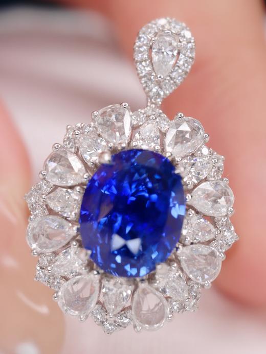 2.7ct刻面蓝宝石戒指吊坠两用 商品图4