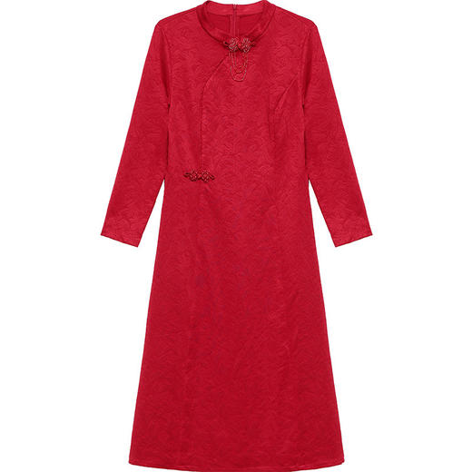 QYM 615C9912-Y连衣裙复古旗袍裙气质A字裙 商品图4