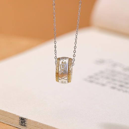 S999.9足银莲花转动吊坠复古个性，百搭可转动男女士情侣挂坠CW-DZ06843 商品图1