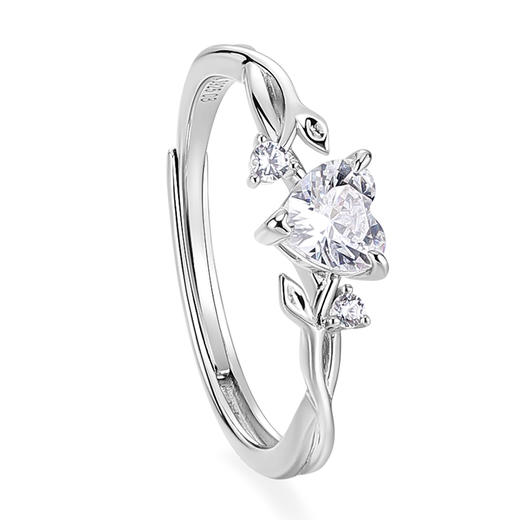 卡蒂罗/KADER 心动玫瑰情侣对戒 玫瑰物语925银原创轻奢小众氛围感设计素圈开口一对 爱心玫瑰热烈炽热甜蜜爱恋 商品图2