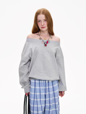 local tag/It25ssk12/Lily of the Valley 铃兰浮雕压花 一字肩