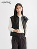 【机能美学】阿菁娜时尚现代宽肩休闲皮马甲F30Q203002 商品缩略图4