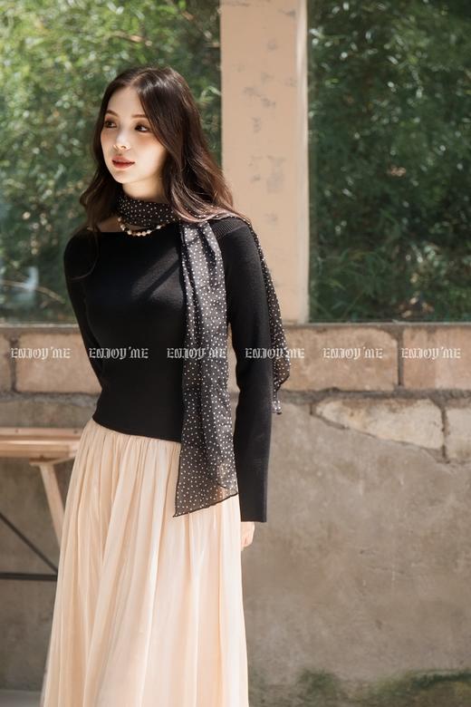 【门店同款】ENJOY秋季“轻礼服”优雅撞色长裙 165595831 商品图2