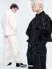 TIWILLTANG启世录“纤裕制焕”黑色异形可拆卸铆钉工装夹克套装 商品缩略图1