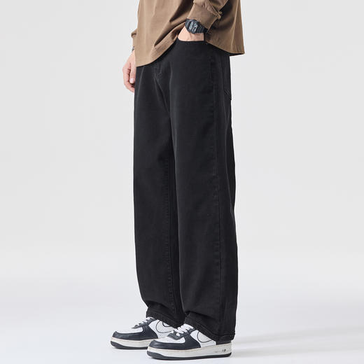 【DQ】大依优型大码男士牛仔裤阔腿直筒裤遮肉显瘦潮流秋冬新款时尚休闲弹力阔腿直筒长裤耐磨水洗300斤 商品图1