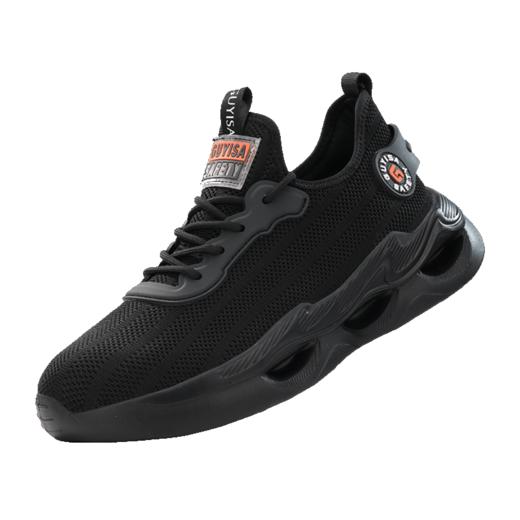 新品四季透气劳保鞋欧标钢头防砸防刺穿实心橡塑底舒适轻底 商品图7