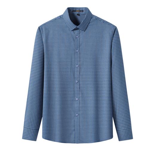 罗蒙春秋长袖格子衬衫男士亲肤柔软商务风气质上班通勤男士衬衣 商品图10