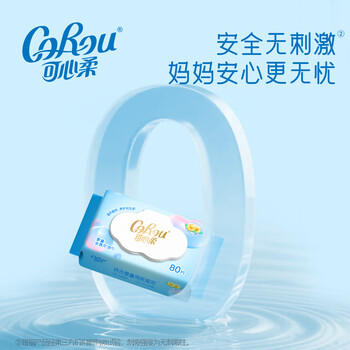 可心柔（COROU） 湿巾婴幼儿手口湿纸巾新生儿专用80抽4大包 /母婴 /婴童洗护 /婴童湿巾 商品图3