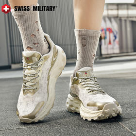 【透气贾卡网面 Q弹缓震发泡中底 四季都能穿】瑞士军工SWISS MILITARY 耐磨防滑 软底运动鞋厚底休闲鞋