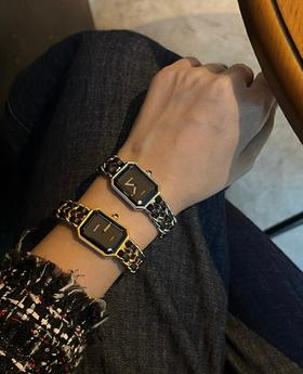 经典香奶奶方糖原装机芯纯皮表链石英手表