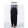 VIMAGE纬漫纪显瘦垂坠感休闲松弛直筒长裤黑色阔腿裤2025秋季新款V2405110 商品缩略图4
