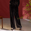 QS秋冬新款真丝丝绒阔腿裤女高腰垂感显瘦大码桑蚕丝直筒休闲裤1773 商品缩略图3