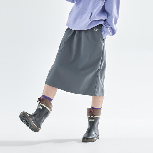 cicochild25年冬季新款亲子中大女童加绒工装半裙防泼水灰色长裙 商品图2