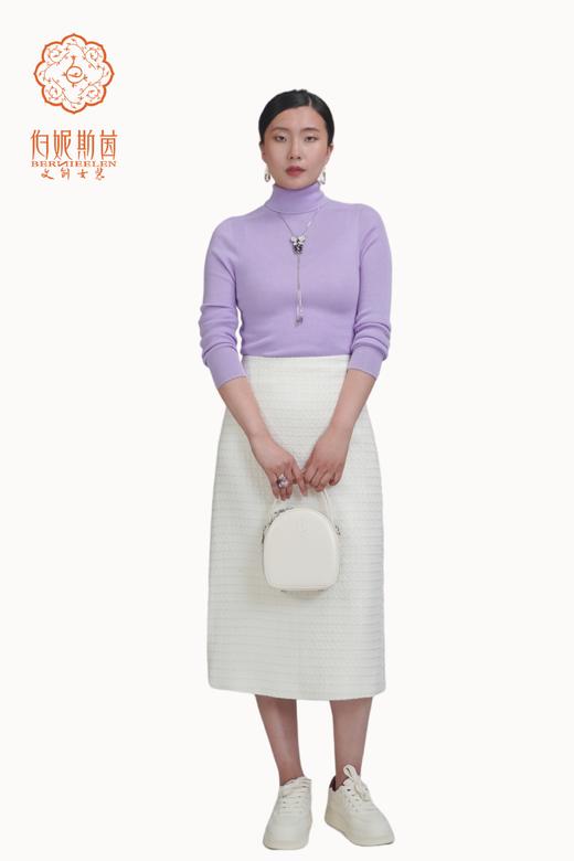 SZ3B55_凝脂色_半裙_春秋_高腰直筒包臀中长款小香风_高级女装_BERNIEELEN 伯妮斯茵 商品图1