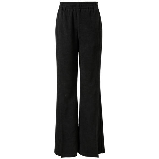 三彩2025冬季新款雪尼尔微喇裤休闲裤开叉长裤显瘦简约M 商品图4