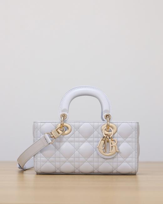 迪奥 Lady D-Joy 超迷你手袋 衬衫蓝色（冰川蓝）羊皮革藤格纹戴妃包（LZ） 商品图5