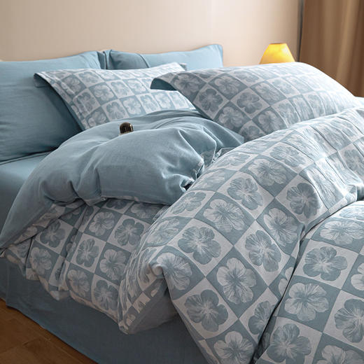 【复古三层纱提花四件套】复古三层纱四件套良品提花全棉套件全棉柔软纱布民宿床品 商品图5