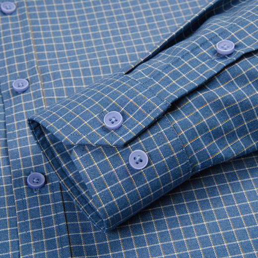 罗蒙春秋长袖格子衬衫男士亲肤柔软商务风气质上班通勤男士衬衣 商品图7