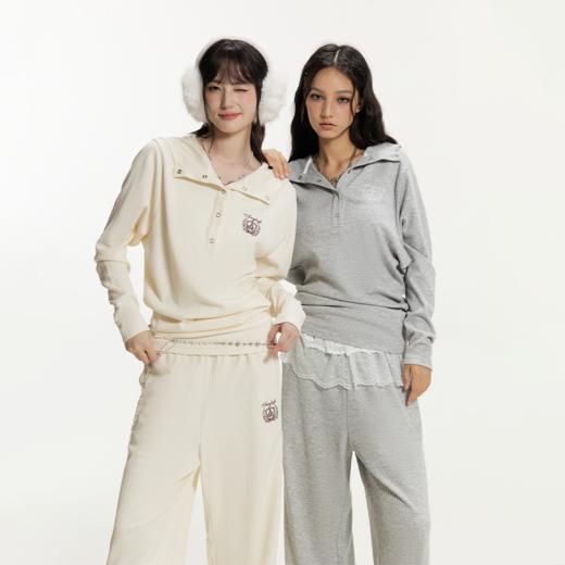 YKYB黄子韬 针织衫休闲修身基础翻领直筒休闲裤长袖薄款套装女秋 商品图1