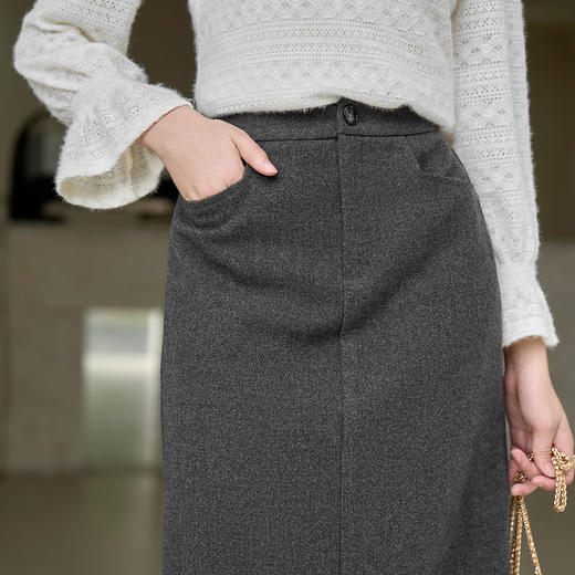 奢姿大码女装2025秋季时尚简约纽扣设计半身裙胖妹妹气质通勤裙子9953494290 商品图1