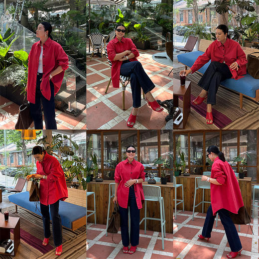 HIDEMI 经典牛仔系列深藏蓝牛仔蓝复古中腰直筒铅笔牛仔裤 商品图1