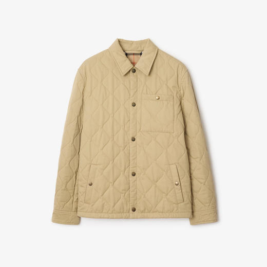 BURBERRY 巴宝莉 男士马术骑士设计标签绗缝华达呢棉服 卡其色 8110180 C2981 商品图0