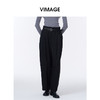 VIMAGE纬漫纪显瘦垂坠感休闲松弛直筒长裤黑色阔腿裤2025秋季新款V2405110 商品缩略图0