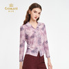 乔万尼秋季新品印花V领软糯亲肤修身显瘦衬衫上衣ED3C225 商品缩略图1