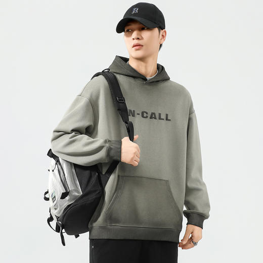 【棉质】【DQ】大依优型大码男士连帽卫衣300斤秋冬新款美式复古印花水洗做旧渐变潮流百搭连帽卫衣宽松休闲上衣 商品图3