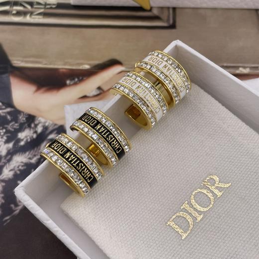 迪奥 双排方钻珐琅字母耳钉（XK） 商品图0