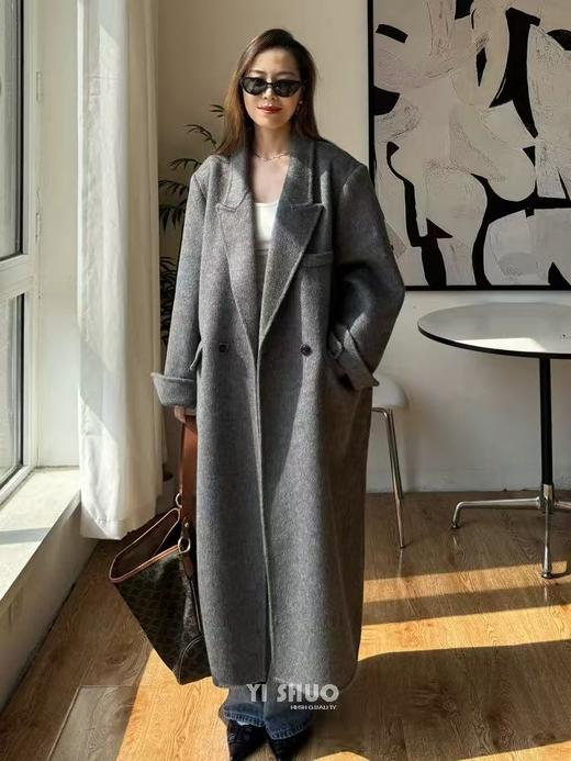 【YW】无忧购韩版宽松廓形百搭正肩双面羊毛大衣8812枪脖领（现货48小时发货） 商品图9