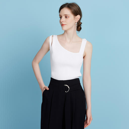 EITIE爱特爱夏季新款百搭时尚减龄修身无袖针织衫7701409 商品图12