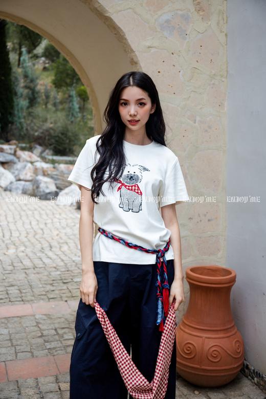 【门店同款】ENJOY秋季编绳阔腿休闲裤 164698038 商品图3