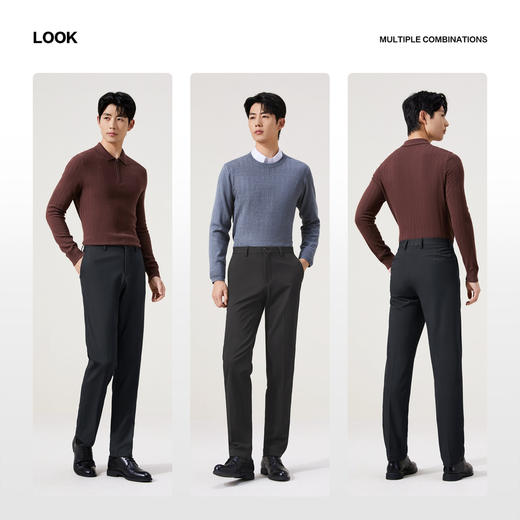 【复合绒】柒牌男装易打理西裤男商务百搭保暖加厚中青年长裤子129H72740 商品图2