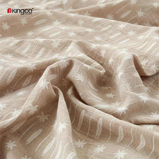 KINGCO京彩家居纱布四件套星辰驼 商品图3