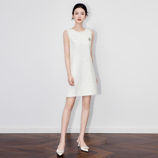 「高货wl」全新升级【铂金会员358/天猫479/差价121】(03906)洛诗琳轻奢小香风连衣裙2025秋季粗花呢无袖收腰背心裙女 商品图1