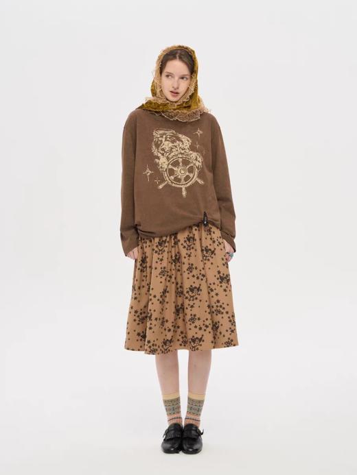 local tag/lt25awk19/ 狗船长 做旧手绘印花上衣 商品图1