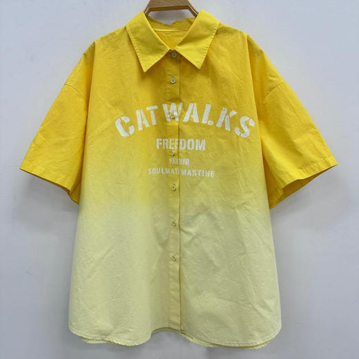 NC渐变印花短袖衬衫50704（黄）秋季 953012400321 商品图1