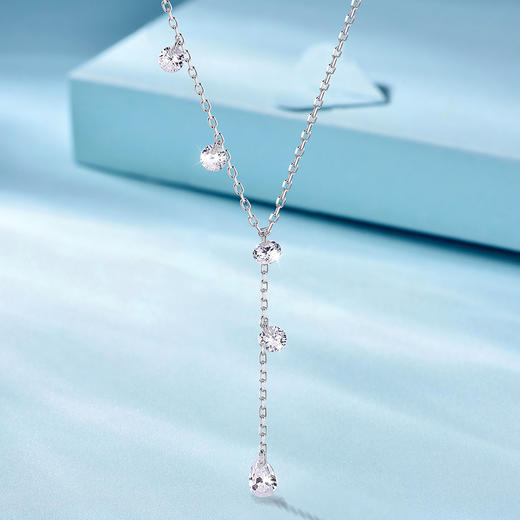 卡蒂罗/KADER 银河流苏项链 碎碎冰浪漫优雅精致镶嵌闪锆水滴流苏氛围感高级感轻奢小众百搭 日常通勤百搭#好运 商品图2