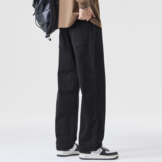 【DQ】大依优型大码男士牛仔裤阔腿直筒裤遮肉显瘦潮流秋冬新款时尚休闲弹力阔腿直筒长裤耐磨水洗300斤 商品图2