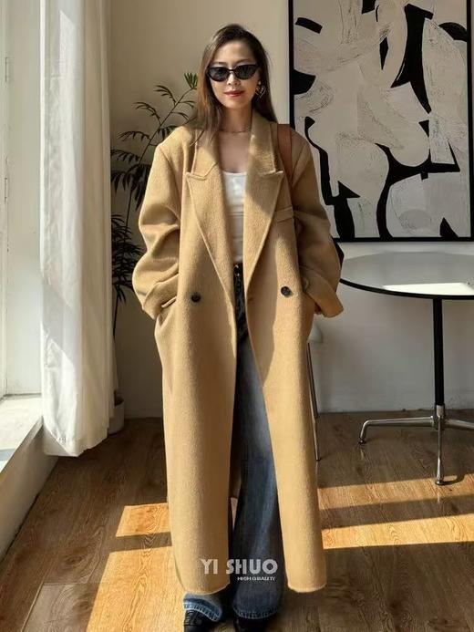 【YW】无忧购韩版宽松廓形百搭正肩双面羊毛大衣8812枪脖领（现货48小时发货） 商品图11
