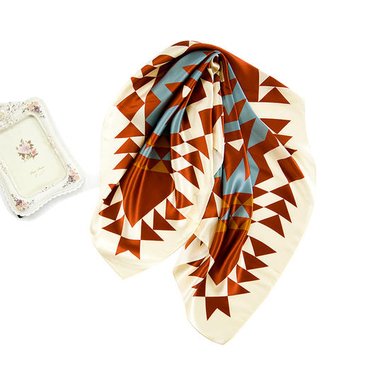 鑫缘真丝素绉缎方巾 HA4800 商品图7