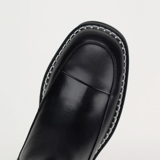 直述NOMORELIE 厚底切尔西靴方圆头缝线沿边 商品图2