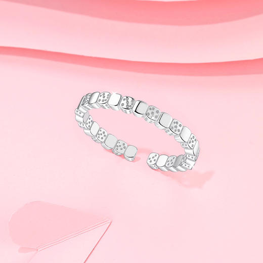 卡蒂罗/KADER 冰糖方块戒指  925银小众设计不规则几何素圈开口可调节戒  时尚简约百搭 商品图1